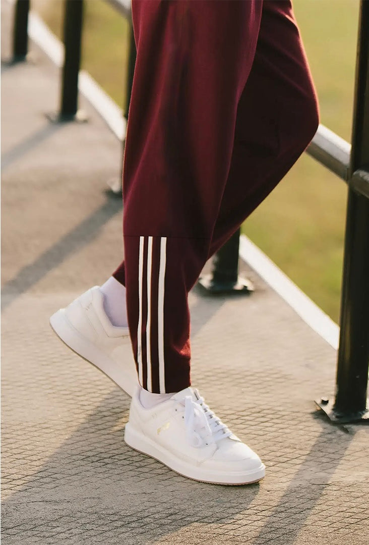 A.D.I.D.A.S Mock Neck Tracksuit in Maroon with White Strip