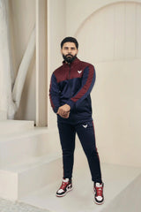 Fitflex 01 Men Zipper Tracksuit in Maroon Blue